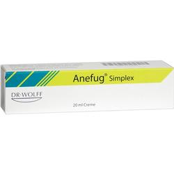 Eine Schachtel mit der Aufschrift "Anefug Simplex Creme, 20 ml".