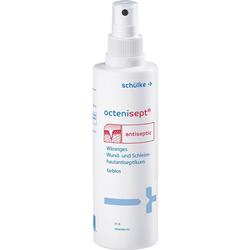 Weißes Spray mit der Aufschrift "octenisept" zur Wunddesinfektion.