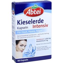 Eine Packung Abtei Kieselerde Kapseln für Haut, Haare und Nägel.